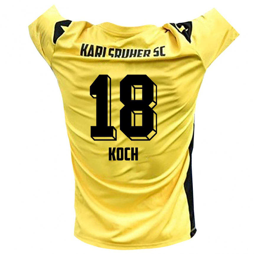 גברים כדורגל אקי קוך #18 צהוב שחור חולצת שוער 2025/26