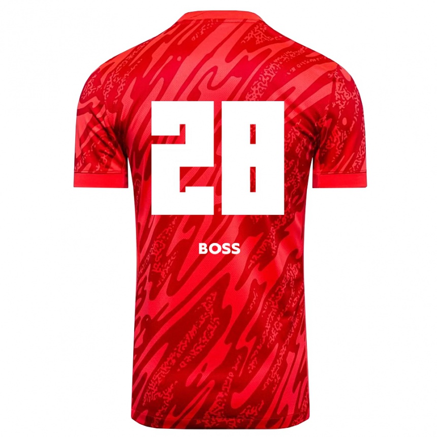 גברים כדורגל Tim Boss #28 אדום לבן חולצת שוער 2025/26