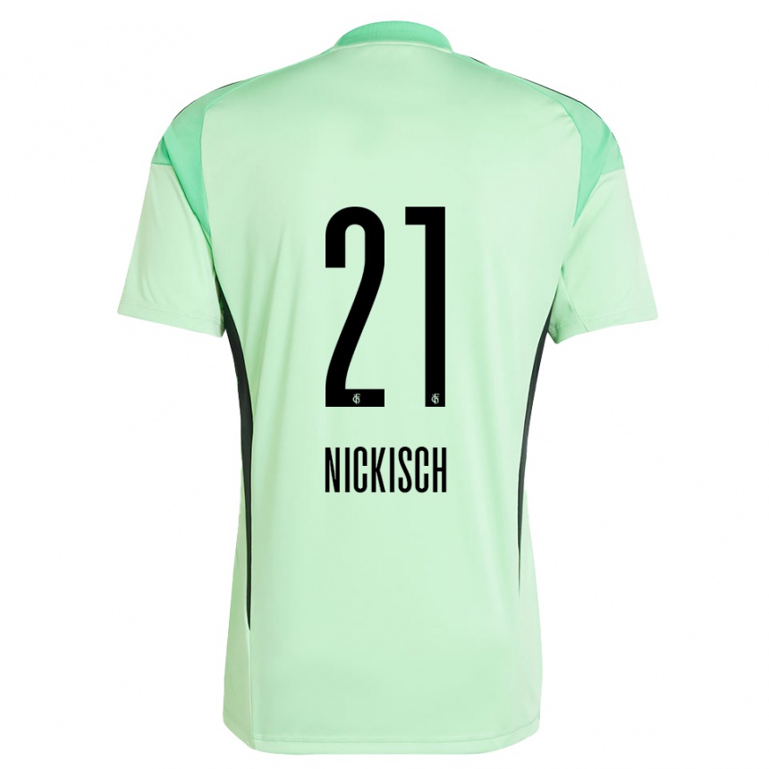 גברים כדורגל יונס ניקיש #21 ירוק בהיר שחור חולצת שוער 2025/26