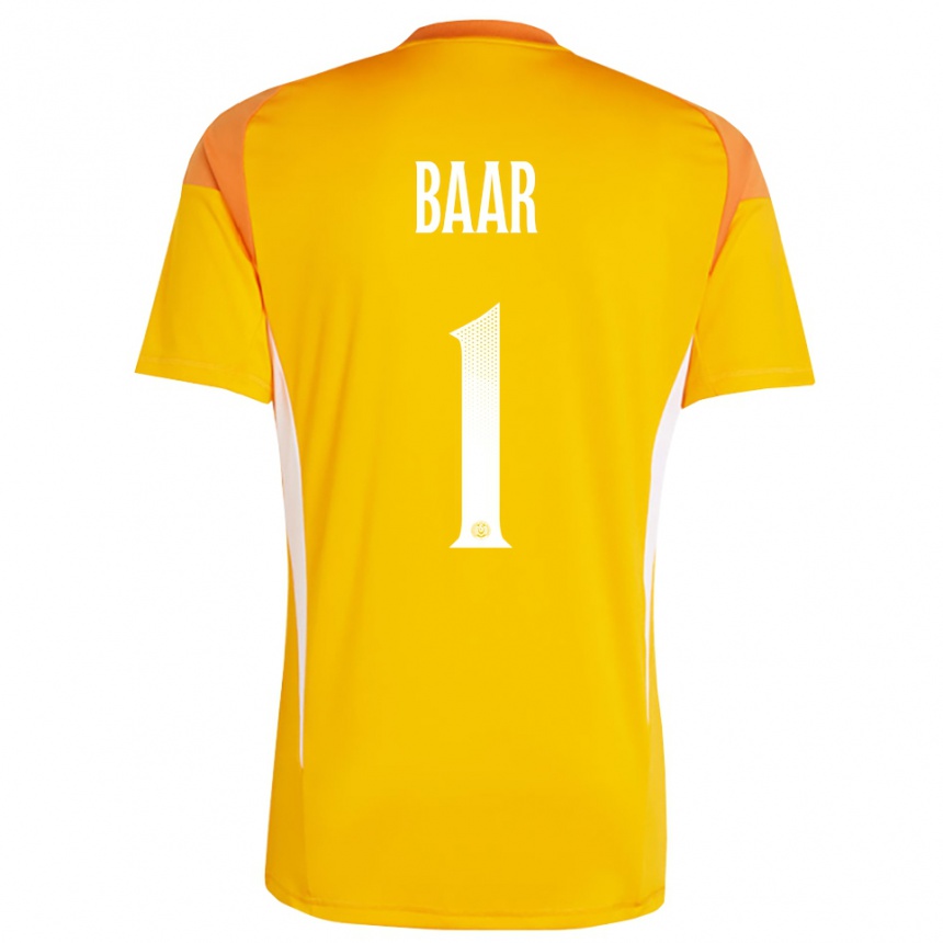 גברים כדורגל Alina Baar #1 כתום לבן חולצת שוער 2025/26