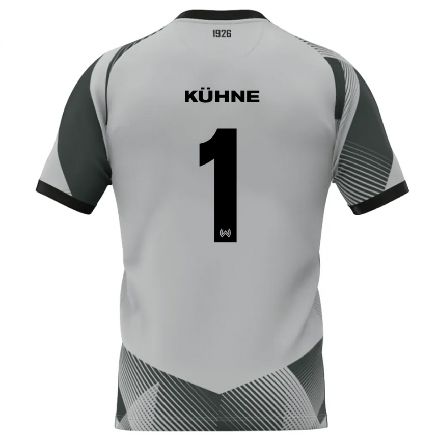 גברים כדורגל Lars Kühne #1 אפור בהיר לבן חולצת שוער 2025/26