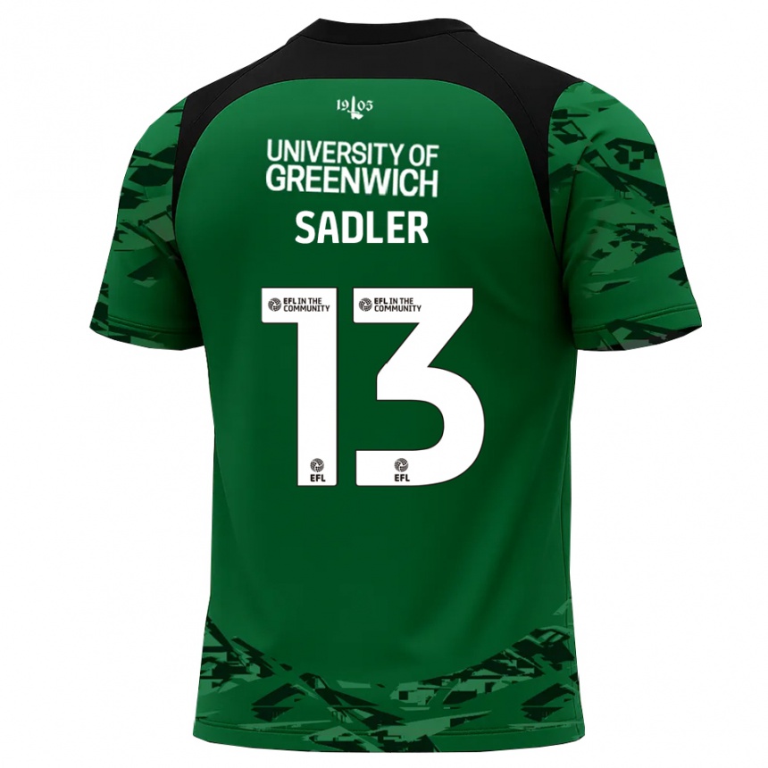 גברים כדורגל Jude Sadler #13 ירוק שחור חולצת שוער 2025/26