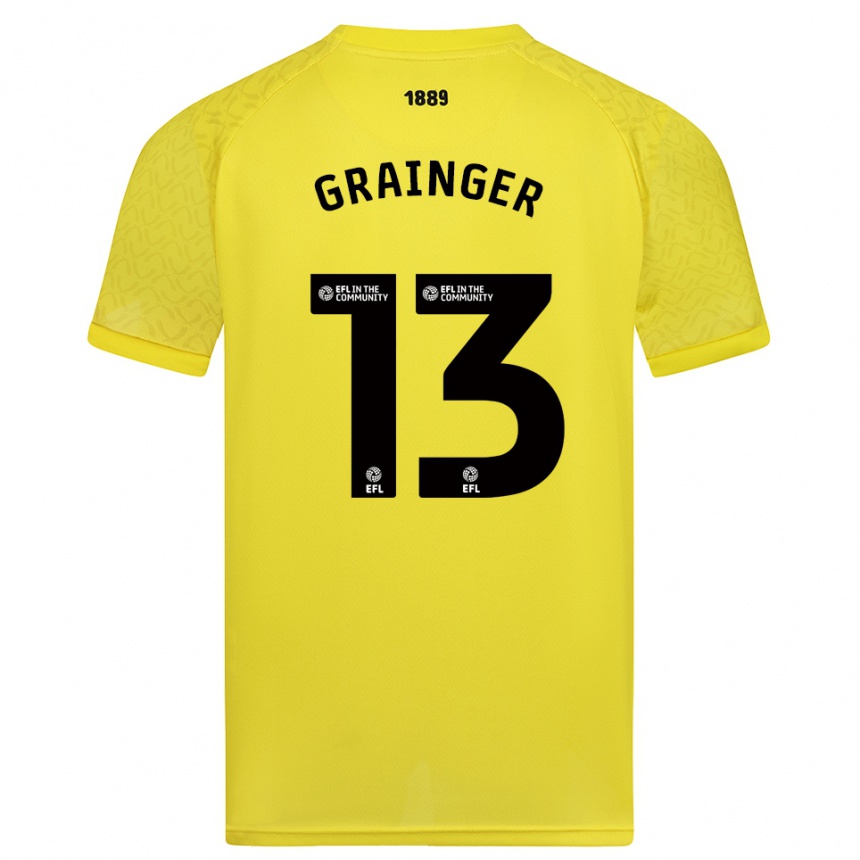 גברים כדורגל Benjamin Grainger #13 שחור צהוב חולצת שוער 2025/26