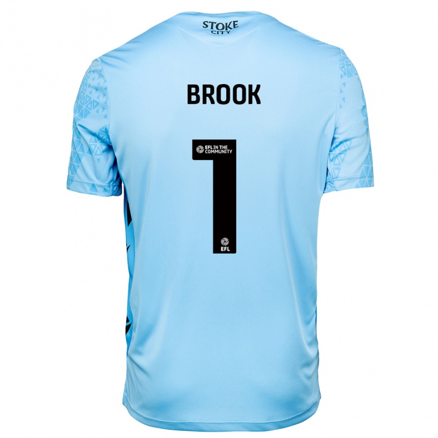 גברים כדורגל Dominic Brook #1 תכלת שחור חולצת שוער 2025/26