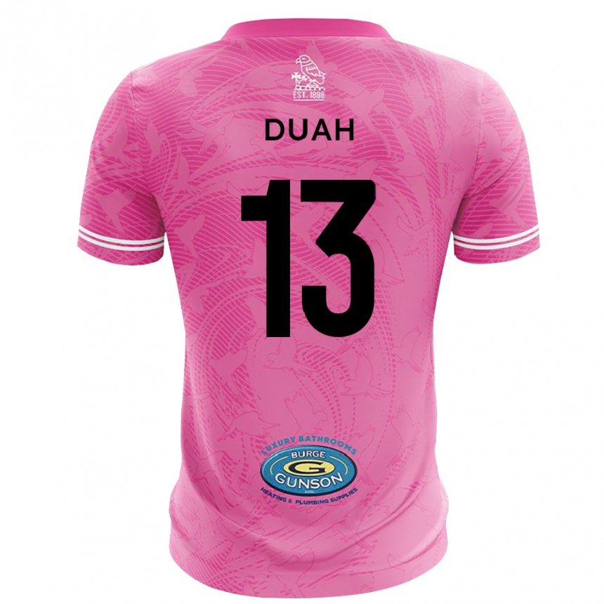 גברים כדורגל Enos Duah #13 ורוד לבן חולצת שוער 2025/26