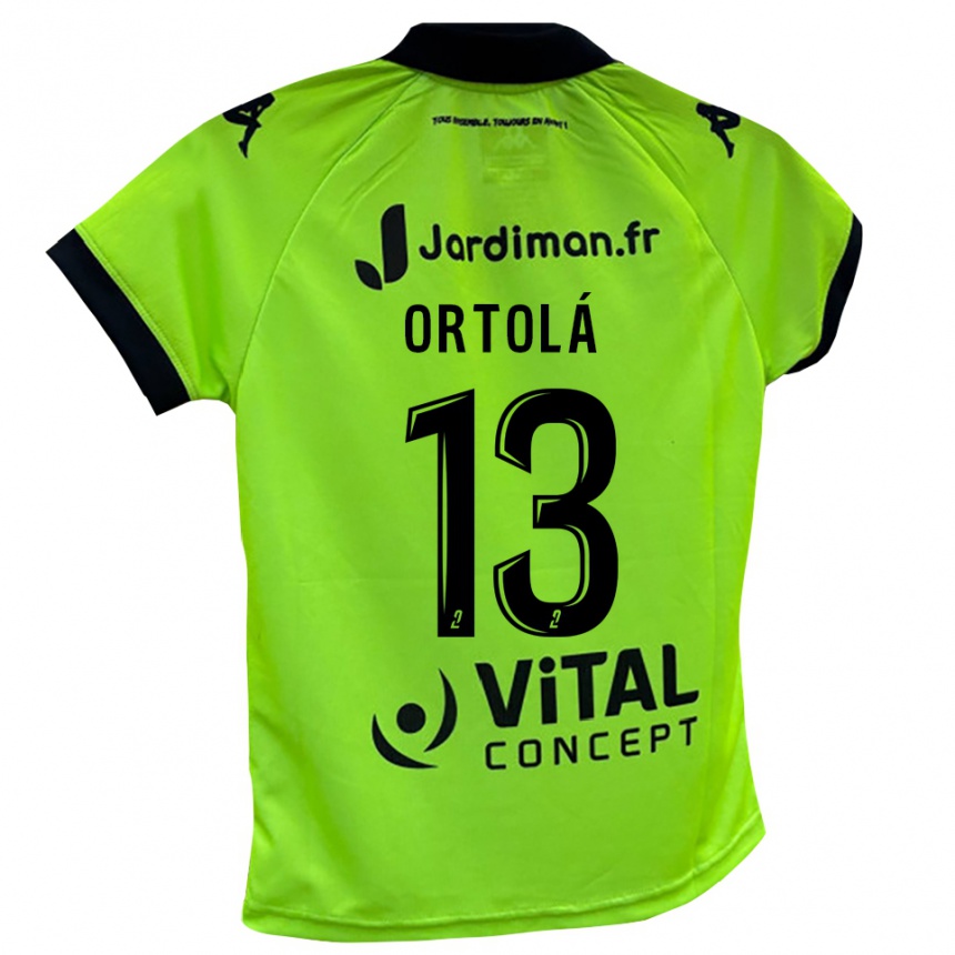גברים כדורגל אדריאן אורטולה #13 ירוק ניאון חולצת שוער 2025/26