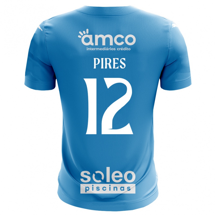 גברים כדורגל Hugo Pires #12 כחול לבן חולצת שוער 2025/26