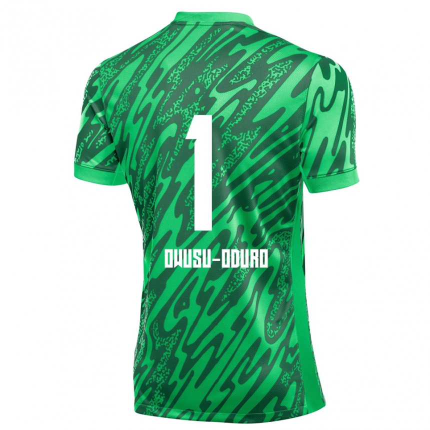 גברים כדורגל Rome Jayden Owusu-Oduro #1 ירוק לבן חולצת שוער 2025/26