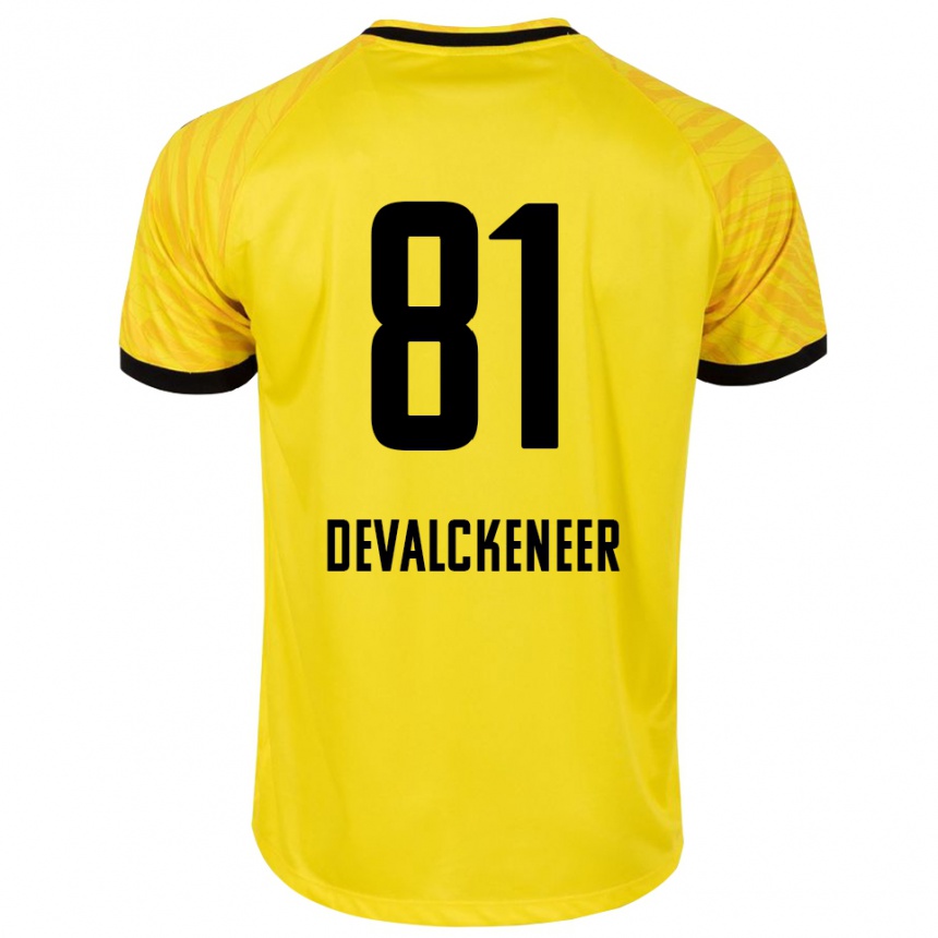 גברים כדורגל Niels Devalckeneer #81 צהוב שחור חולצת שוער 2025/26