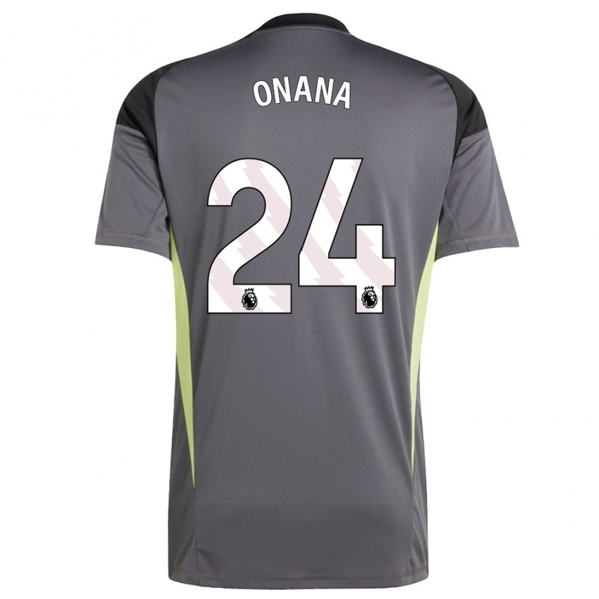 גברים כדורגל אנדרה אוננה #24 אפור כהה לבן חולצת שוער 2025/26