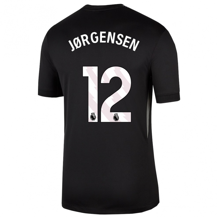 גברים כדורגל פיליפ יורגנסן #12 שחור לבן חולצת שוער 2025/26