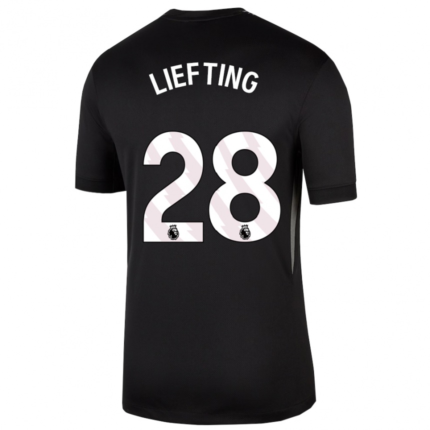 גברים כדורגל Femke Liefting #28 שחור לבן חולצת שוער 2025/26