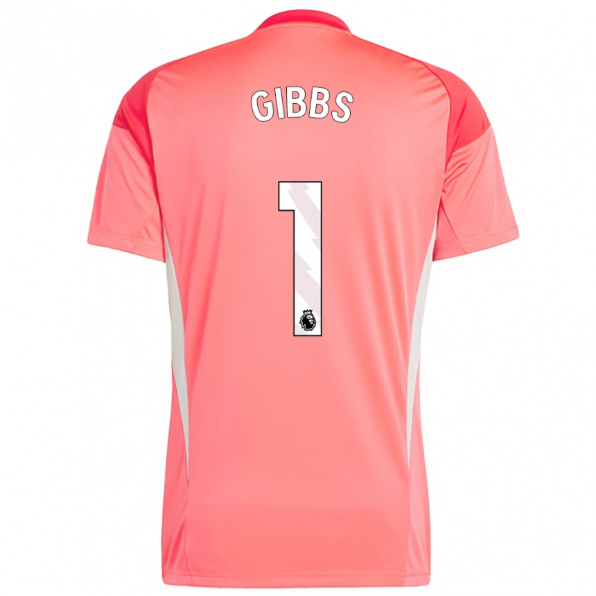 גברים כדורגל Frankie Gibbs #1 אדום לבן חולצת שוער 2025/26