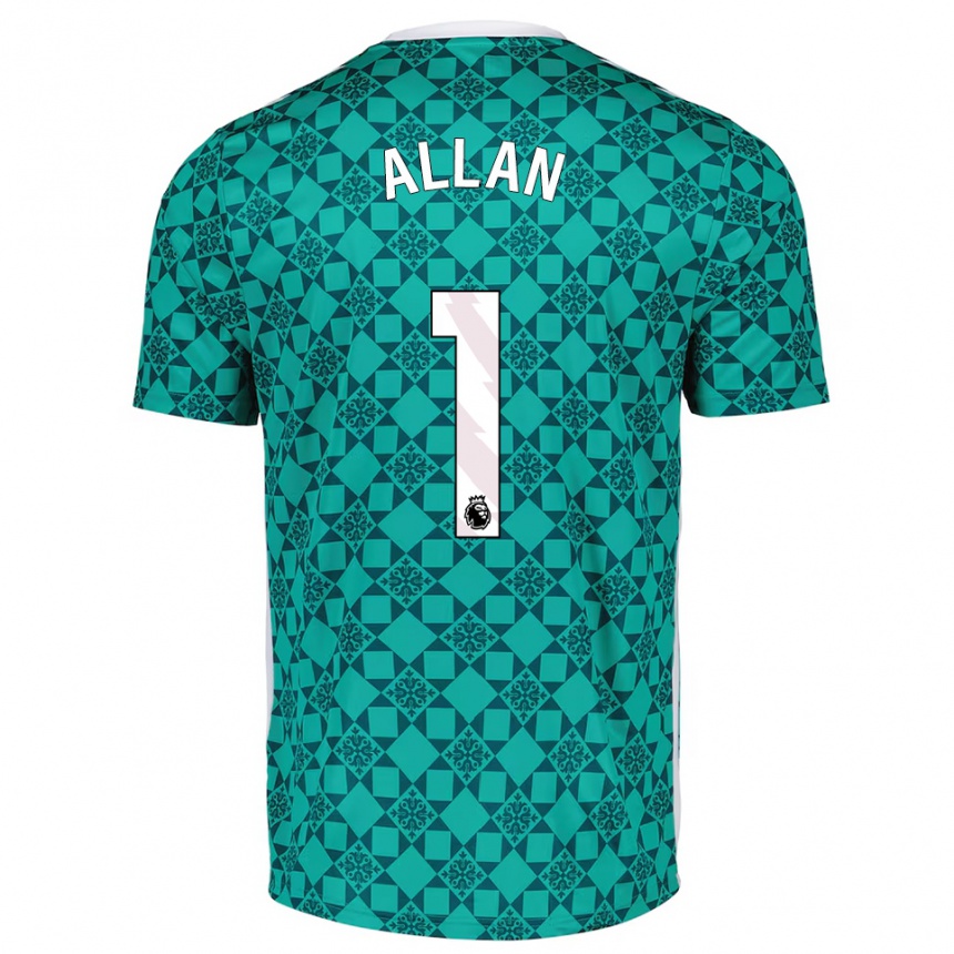 גברים כדורגל איזק אלן #1 ירוק לבן חולצת שוער 2025/26