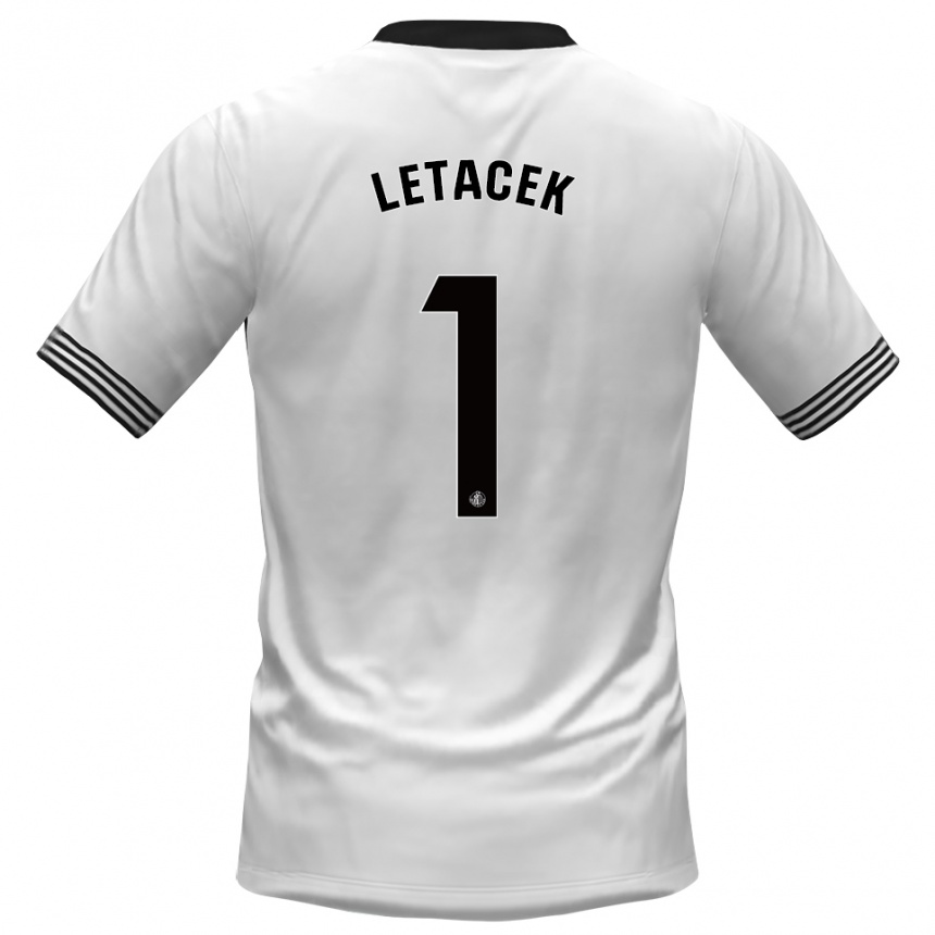 גברים כדורגל Jiri Letacek #1 לבן שחור חולצת שוער 2025/26