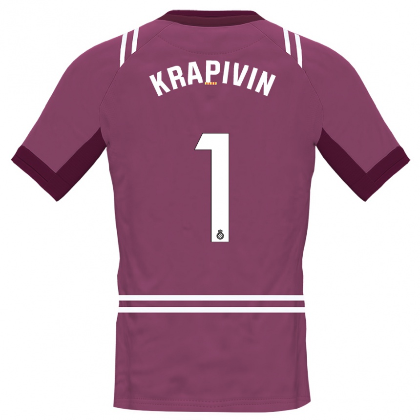 גברים כדורגל Yegor Krapivin #1 בורדו לבן חולצת שוער 2025/26