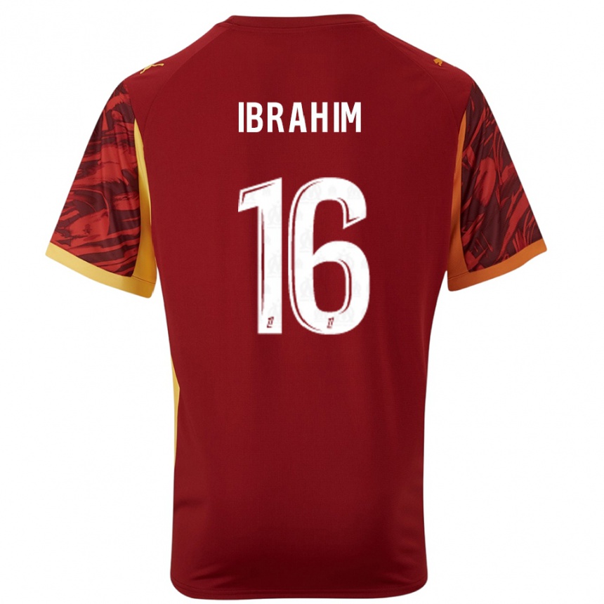 גברים כדורגל Ayman Ibrahim #16 בורדו חום חולצת שוער 2025/26