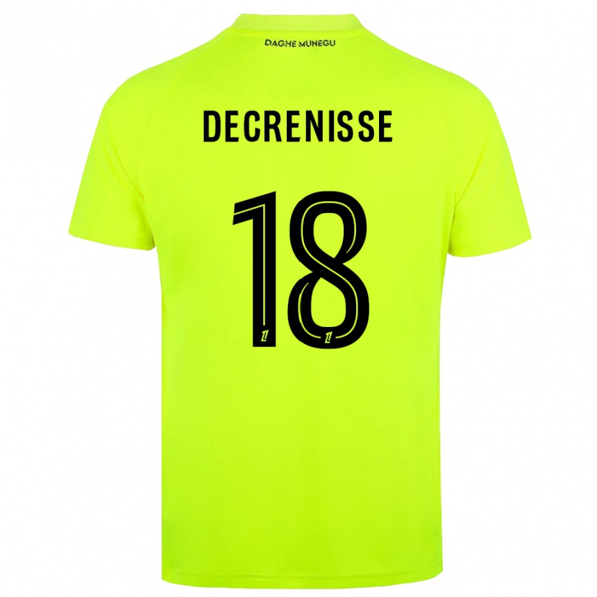 גברים כדורגל Axel Decrenisse #18 ירוק פלורסנט שחור חולצת שוער 2025/26
