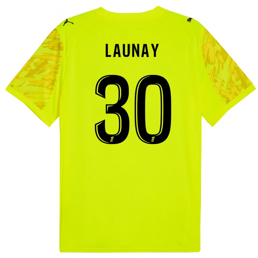 גברים כדורגל Elisa Launay #30 ירוק פלורסנט צהוב חולצת שוער 2025/26