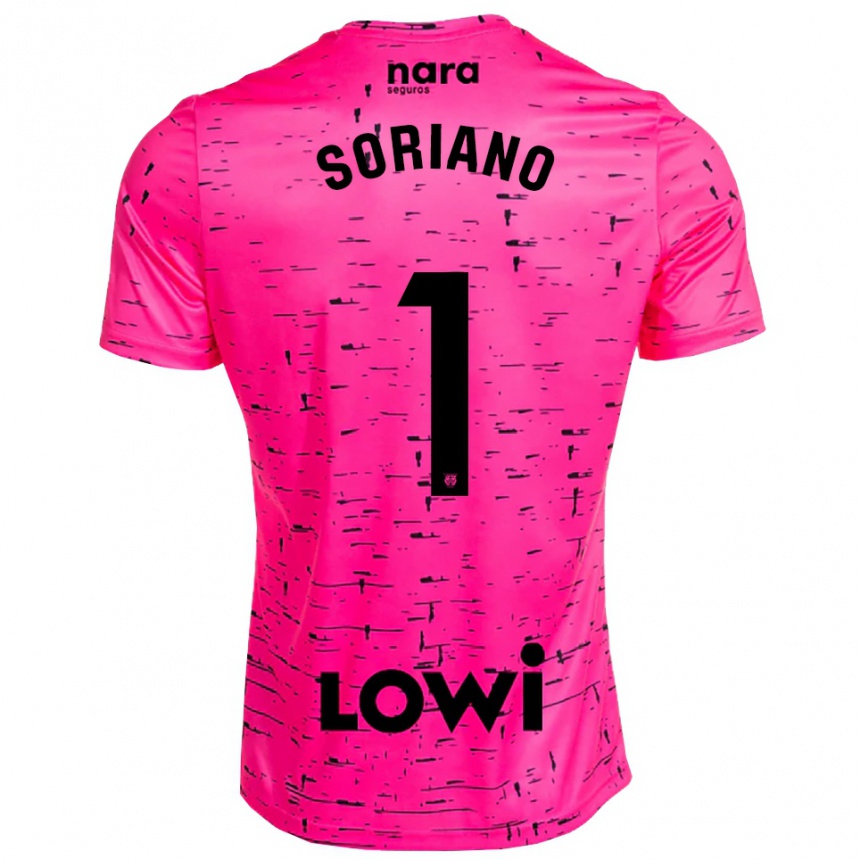 גברים כדורגל חואן סוריאנו #1 ורוד עמוק שחור חולצת שוער 2025/26