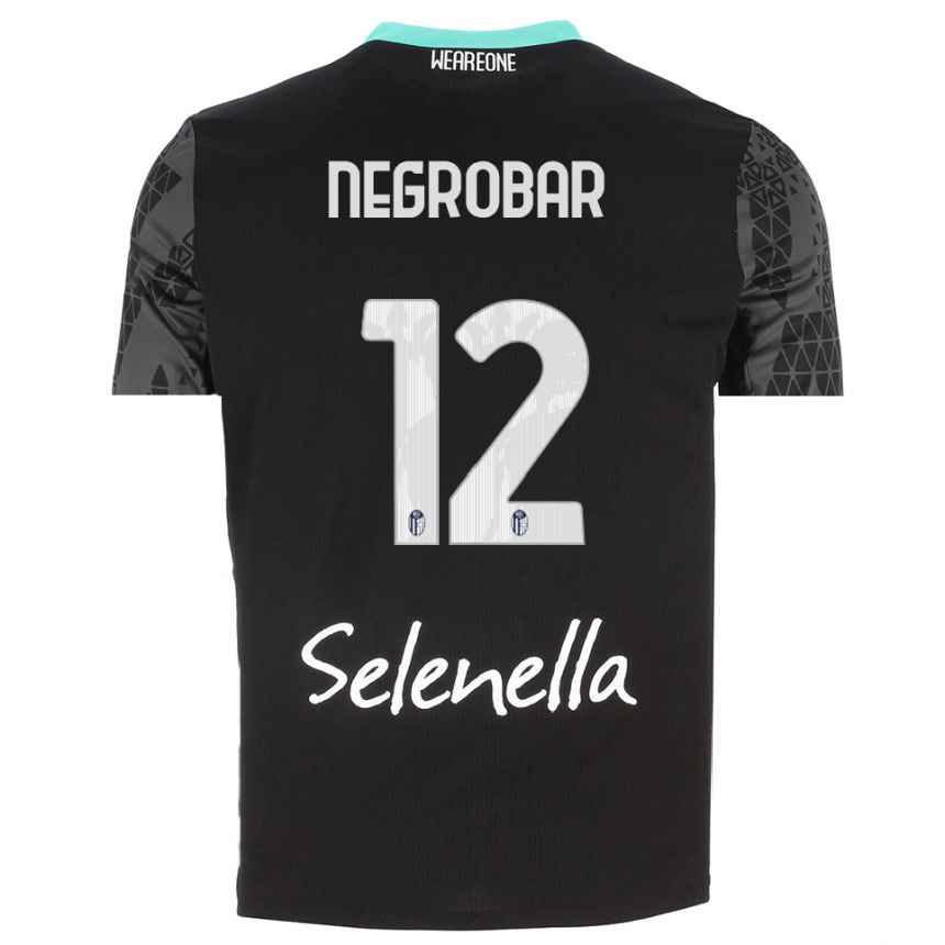 גברים כדורגל Lucas Negrobar #12 אפור שחור לבן חולצת שוער 2025/26