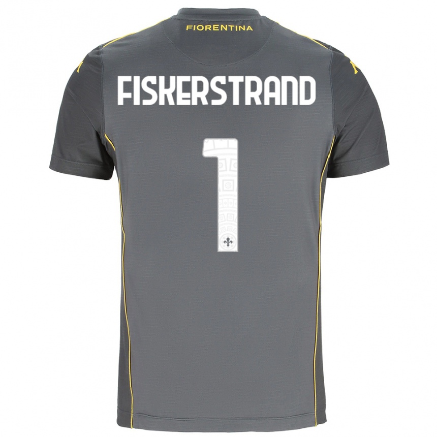 גברים כדורגל ססילי פיסקרסטרנד #1 אפור כהה צהוב חולצת שוער 2025/26
