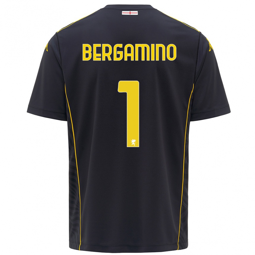 גברים כדורגל Giovanni Bergamino #1 שחור צהוב חולצת שוער 2025/26