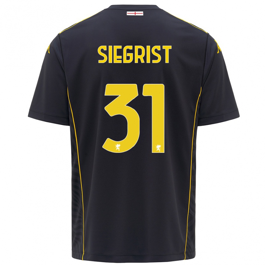 גברים כדורגל בנג'מין סיגריסט #31 שחור צהוב חולצת שוער 2025/26