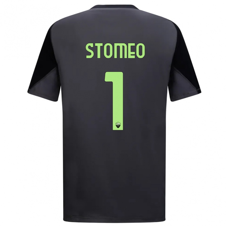 גברים כדורגל Giorgio Stomeo #1 שחור ירוק בהיר חולצת שוער 2025/26