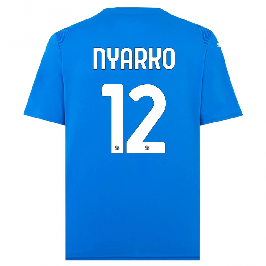 גברים כדורגל לורנזו ניארקו #12 כחול לבן חולצת שוער 2025/26