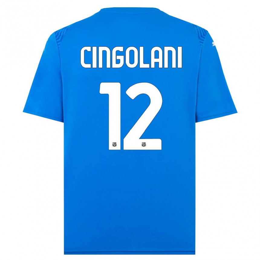 גברים כדורגל Matteo Cingolani #12 כחול לבן חולצת שוער 2025/26