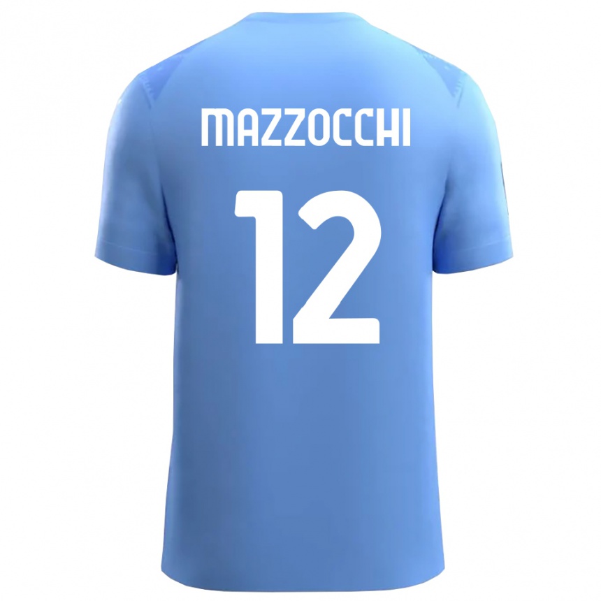 גברים כדורגל Alessandro Mazzocchi #12 תכלת לבן חולצת שוער 2025/26