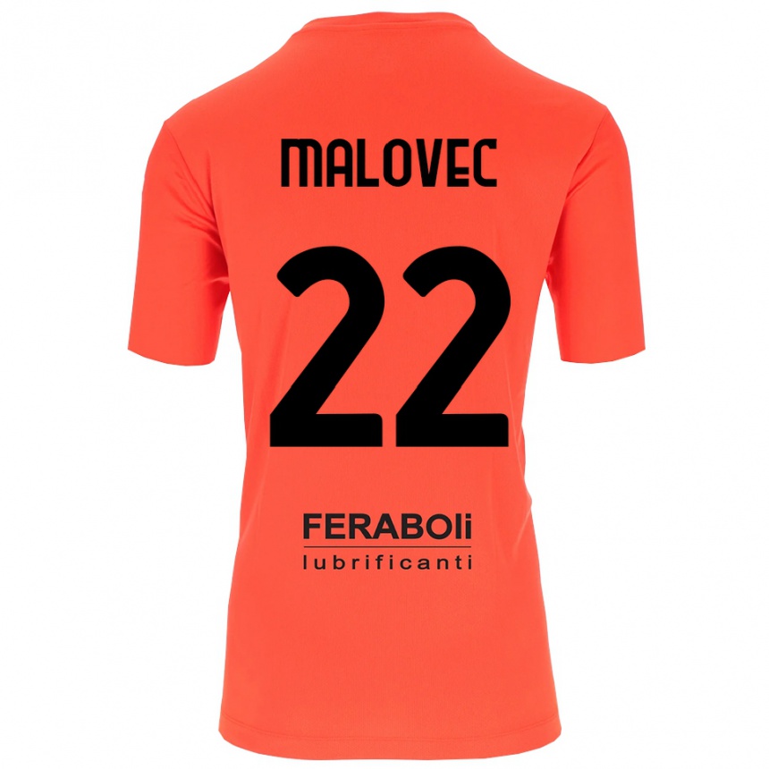גברים כדורגל אדריאן מלובק #22 שחור אדום כתום חולצת שוער 2025/26