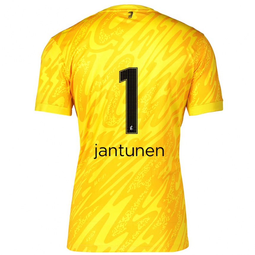 גברים כדורגל Jaaso Jantunen #1 צהוב שחור חולצת שוער 2025/26