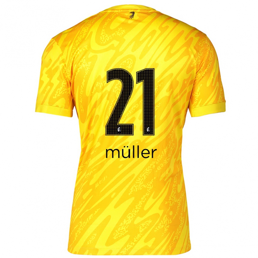 גברים כדורגל פלוריאן מילר #21 צהוב שחור חולצת שוער 2025/26