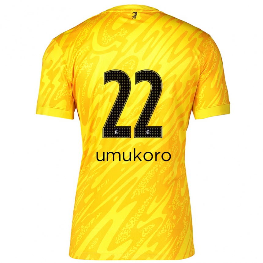 גברים כדורגל Jayden Umukoro #22 צהוב שחור חולצת שוער 2025/26