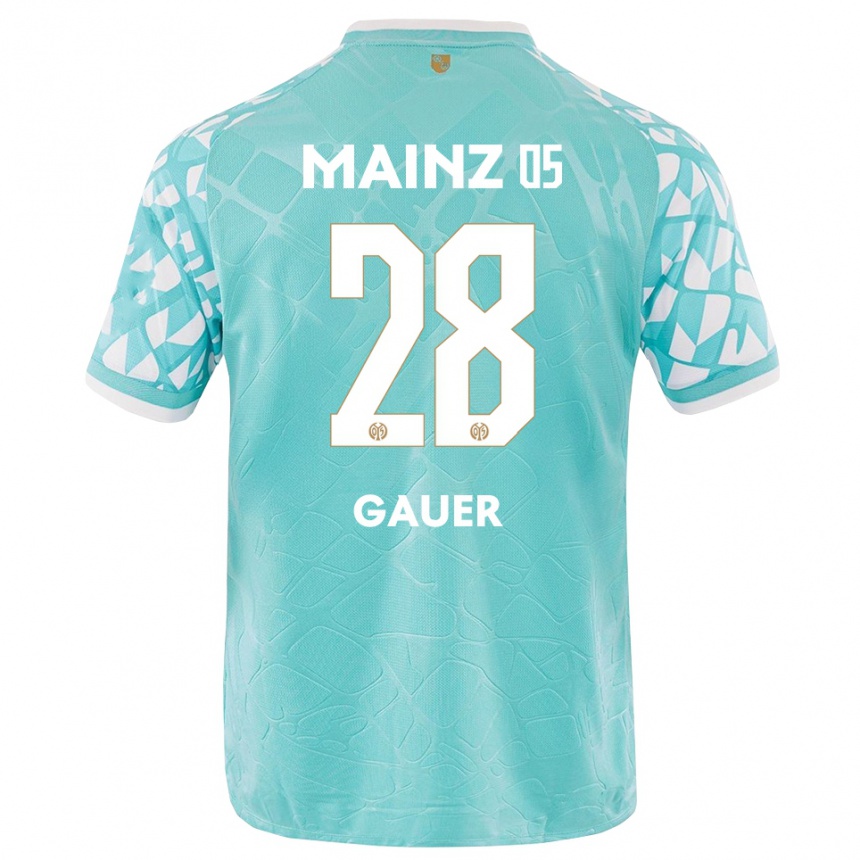 גברים כדורגל לוק קווין גאואר #28 לבן טורקיז חולצת שוער 2025/26