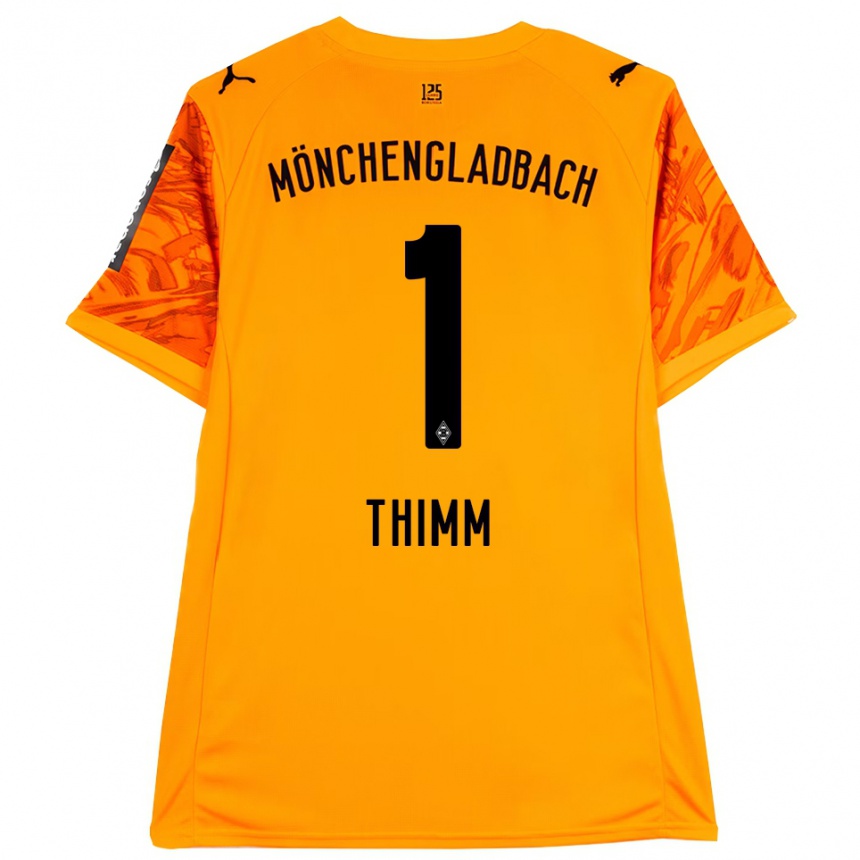 גברים כדורגל Joshua Thimm #1 שחור צהוב כתום חולצת שוער 2025/26