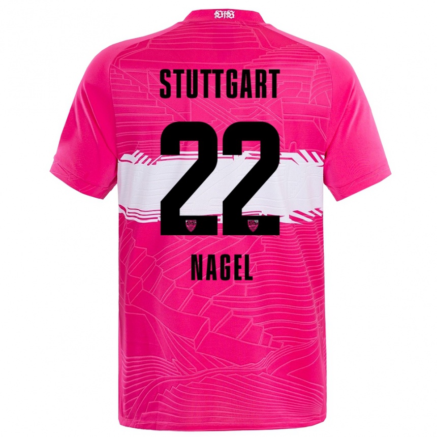 גברים כדורגל Lucas Nagel #22 שחור ורוד עמוק חולצת שוער 2025/26