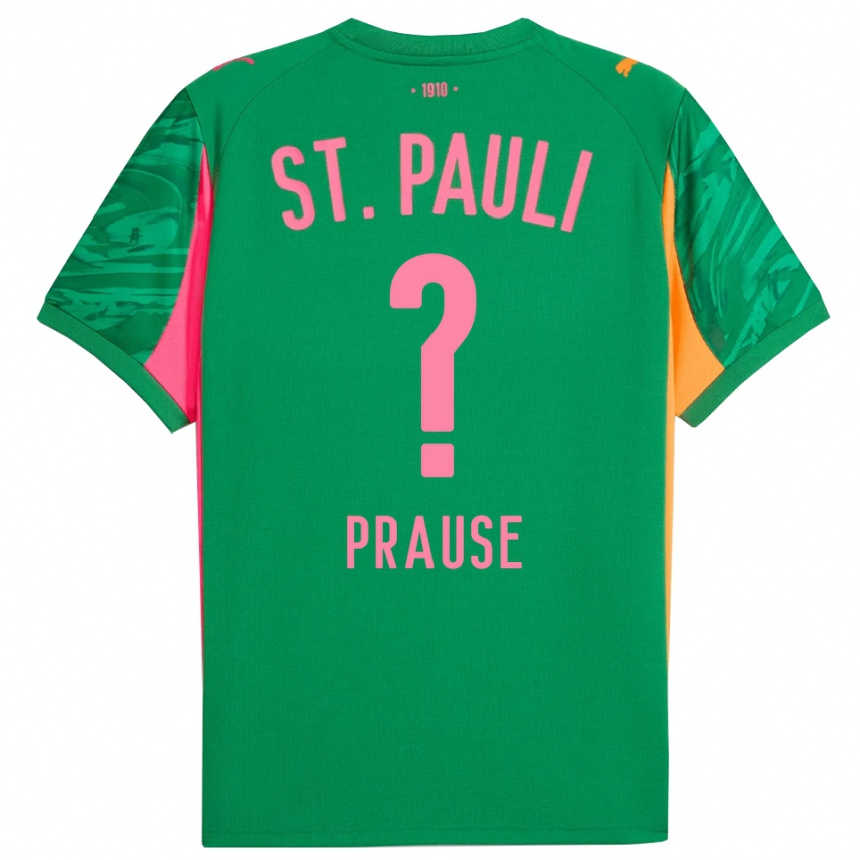 גברים כדורגל Sebastian Prause #0 ורוד כתום ירוק חולצת שוער 2025/26