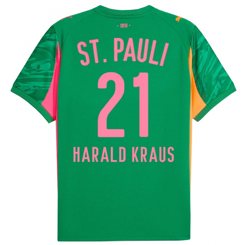 גברים כדורגל Stefan Harald Kraus #21 ורוד כתום ירוק חולצת שוער 2025/26