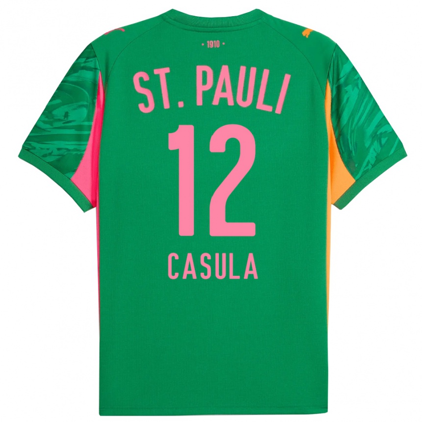 גברים כדורגל David Casula #12 ורוד כתום ירוק חולצת שוער 2025/26