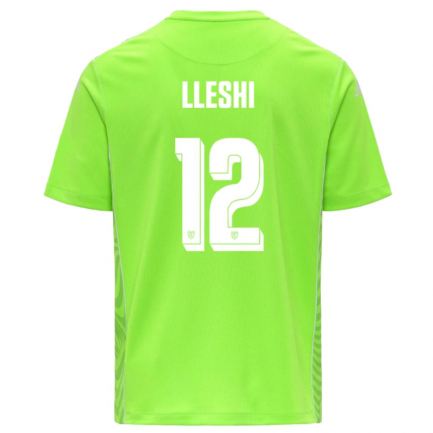 גברים כדורגל Leonardo Lleshi #12 לבן ירוק דשא חולצת שוער 2025/26