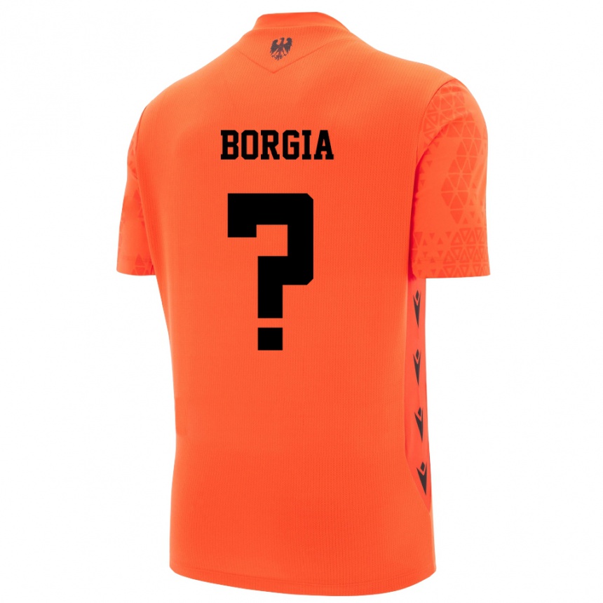 גברים כדורגל Francesco Borgia #0 שחור כתום כהה חולצת שוער 2025/26