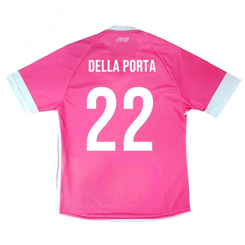 גברים כדורגל סימון דלה פורטה #22 לבן ורוד לוהט חולצת שוער 2025/26