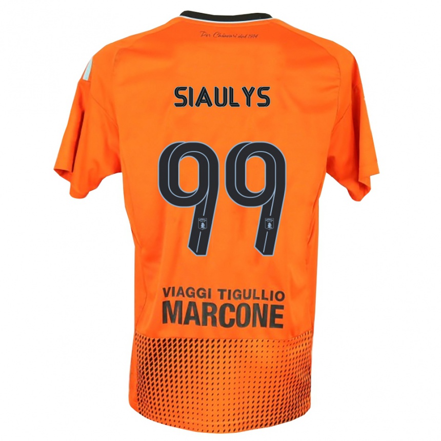 גברים כדורגל Ovidijus Siaulys #99 כחול כתום כהה חולצת שוער 2025/26