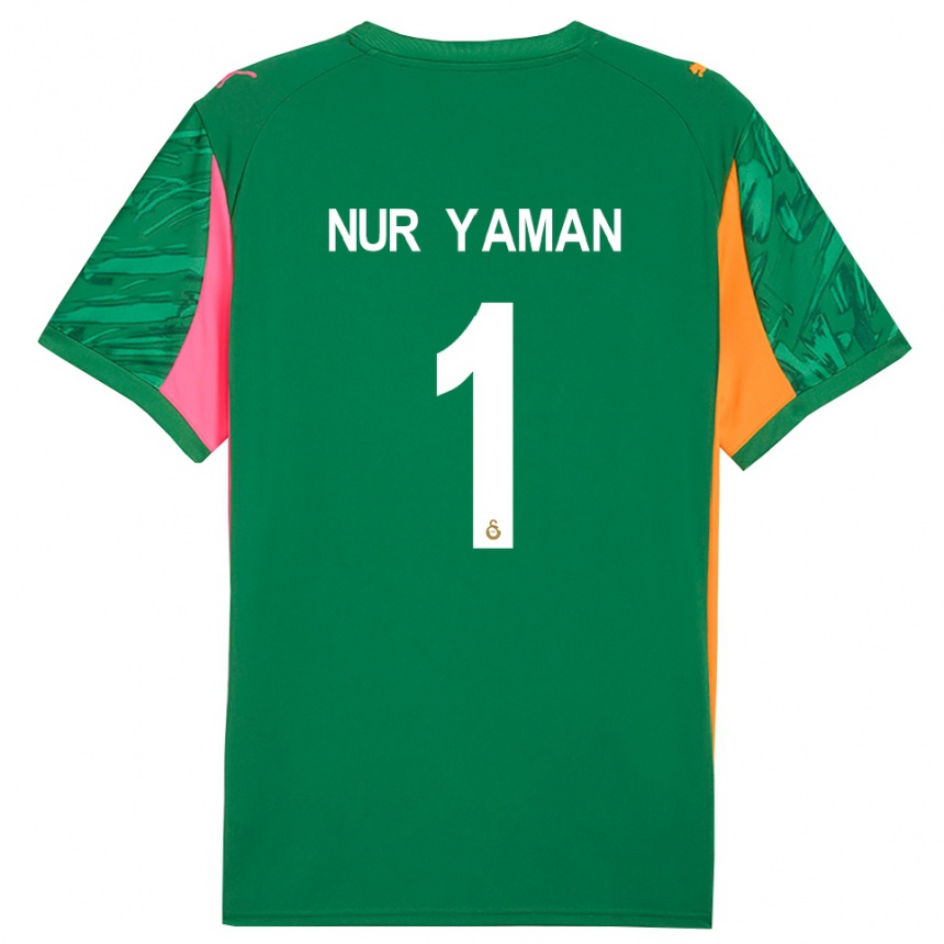 גברים כדורגל גאמזה נור ימאן #1 ורוד ירוק כתום חולצת שוער 2025/26