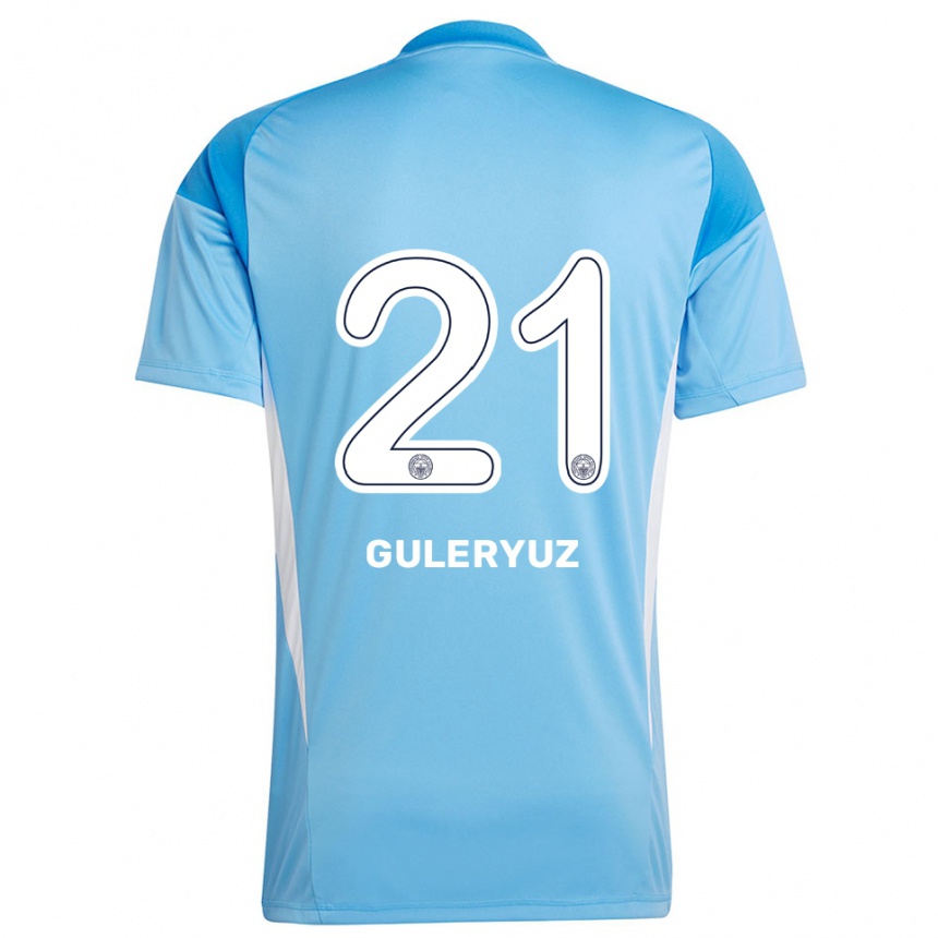 גברים כדורגל Göknur Güleryüz #21 לבן כחול רויאל חולצת שוער 2025/26
