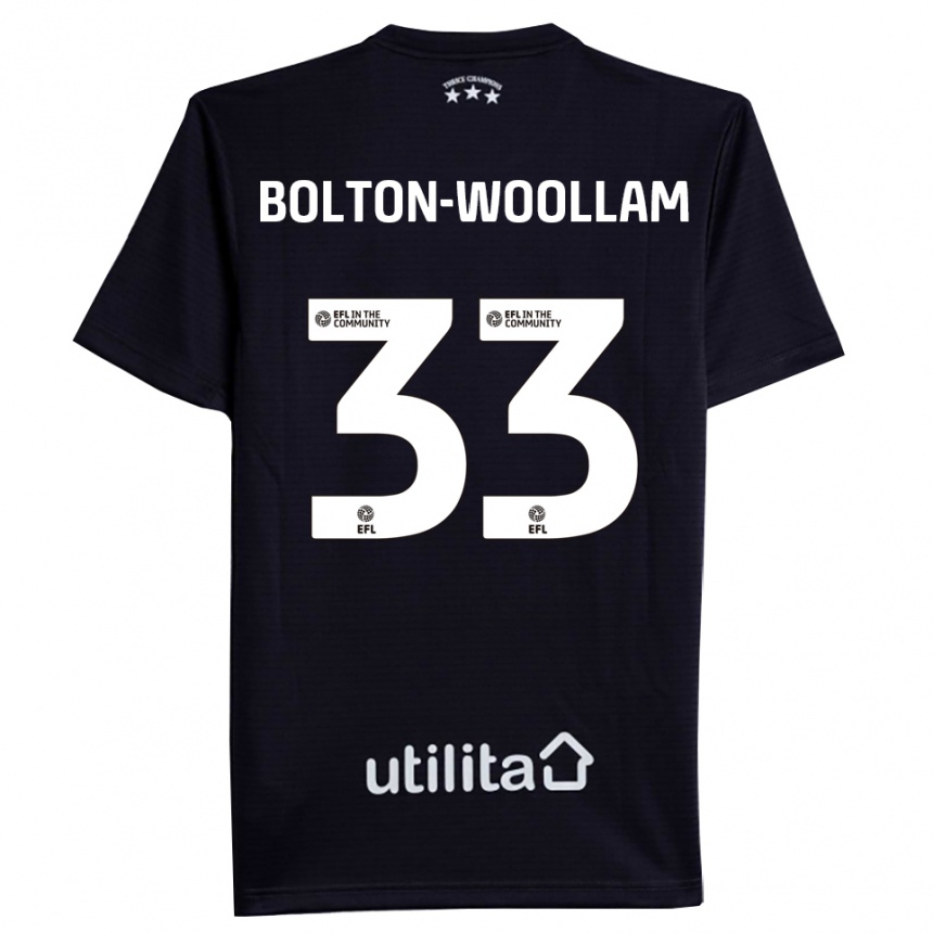 גברים כדורגל Kacey Bolton-Woollam #33 שחור לבן חולצת שוער 2025/26