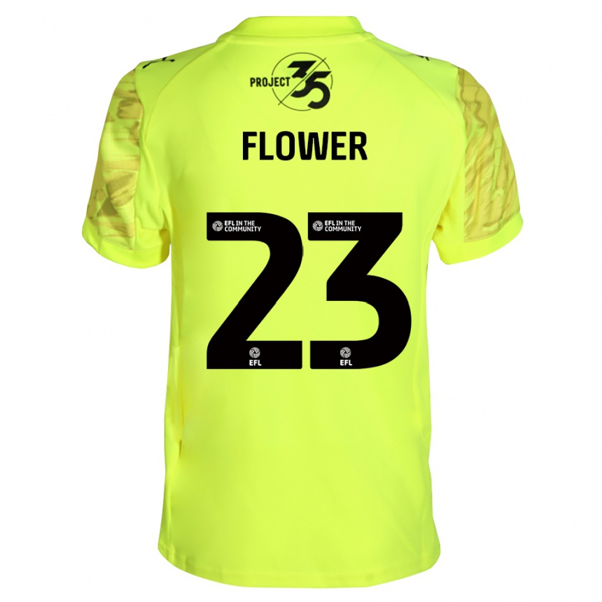 גברים כדורגל ג'ק פרח #23 שחור ירוק פלורסנט חולצת שוער 2025/26